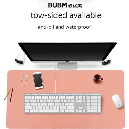 BUBM Multifunctional Office Desk Pad Protector, Waterproof PU Leather Computer Gaming Mouse Pad , Both sides are available