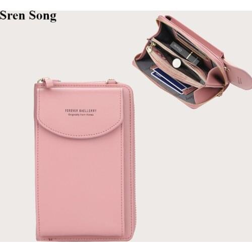Fashion Purses and Handbags for Women 2021 Pu Leather Telephone Bag Vertical Purse Multifunctional Standard Clutch Messenger Bag