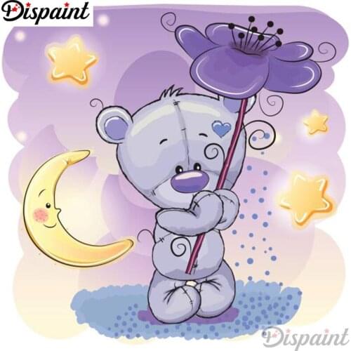 Dispaint Full Square/Round Drill 5D DIY Diamond Painting "Cartoon bear scenery" 3D Embroidery Cross Stitch 5D Home Decor A12607