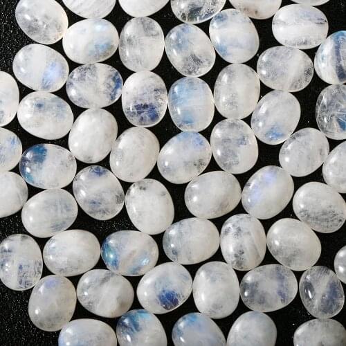 Round Cut Natural Moonstone 10x10MM Loose Stones with Blue light Wholesale Decoration Gemstone Jewelry Gift 5 pcs/set