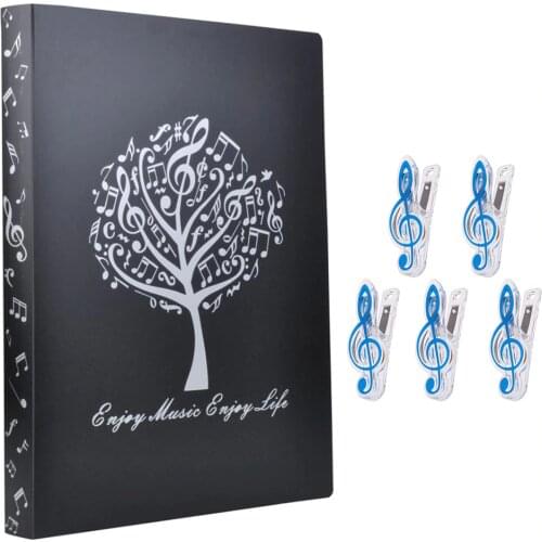 Sheet Music Music Score Sheet Storage and 5 Music Note Clips for Musical Instrument Playing