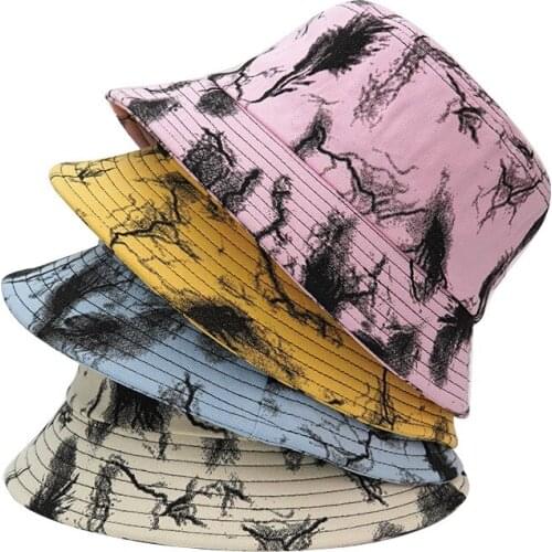 2021 cotton print Bucket Hat Fisherman Hat Outdoor Travel Hat Sun Cap Hats for Men and Women 377
