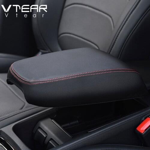 Vtear For Skoda Kodiaq armrest cover interior PU leather car-styling accessories center console arm rest box decoration 2019