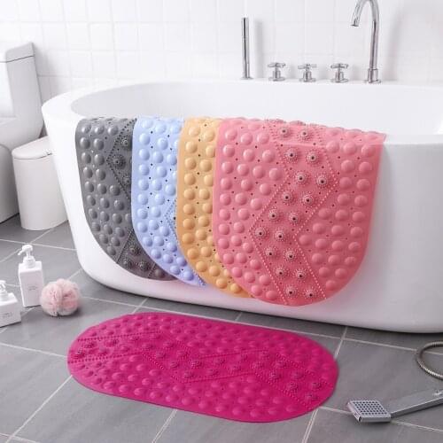 Plain Oval Water Drop Bathroom Non-slip Mat Bath Oval Bedroom Floor Shower Mat Absorbent Carpet PVC Floor Mat Rug