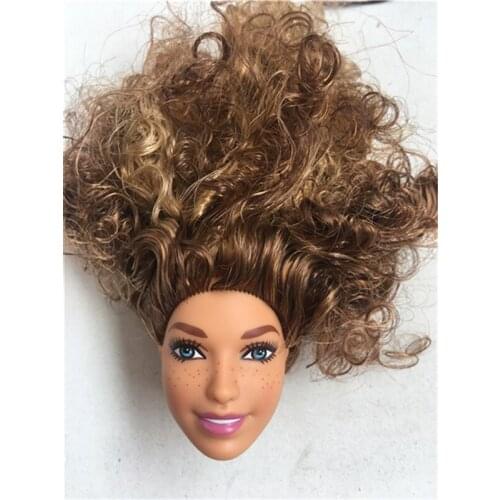 Rare Limited Collection Doll Head freckle Face Green Eyes Princess Doll Toy Head Girl DIY Dressing Hair Toy Girl Christmas Gifts