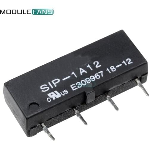 DC 12V 1A Dry Relay SIP-1A12 Reed Switch Relay 4PIN Relay DC resistance 500ohm