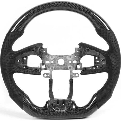 Carbon Fiber Steering Wheel Nappa Preforated Leather W/ Black Stitching Fit for Honda Civic FC Type-R FK8 2016-2018 2019 2020