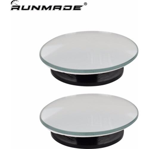 Runmade 1 Pcs/ Pair 3R 360 Degree Frameless Ultrathin Wide Angle Round Convex Blind Spot Mirror for Parking Rear View Mirror