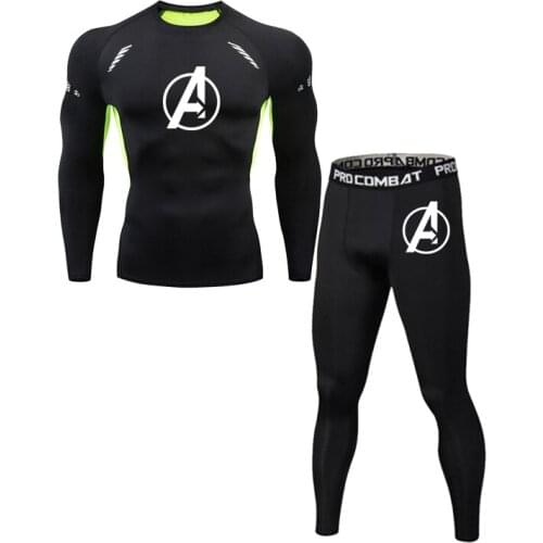 Fitness Sportswear Suit TIGHTS STRETCH Long Sleeve Sweat Absorbing Quick Drying Basketball Running Training Suit