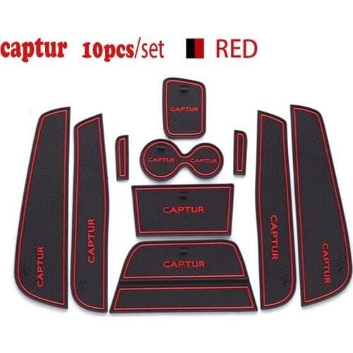 STYO Car Interior Gate slot mat Cup holder Pad Rubber For Renault Captur 2015 2016 2017