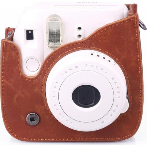PU Leather Camera Bag for Fujifilm Instax Mini 8/ 8+/ 9 Instant Protective Case Shoulder Bag Pouch Satchel Camera Crossbody Bag