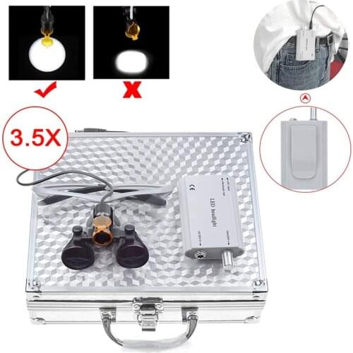 3W LED Dental Headlight with 3.5X Magnifier Binocular Loupes