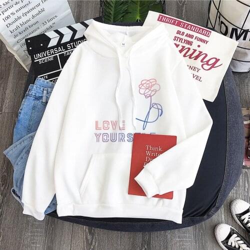 Bangtan boy Harajuku Sweatshirts Ladies Warm Gothic Streetwear Punk Women Hoody Horror Fashionable Casual Simple Letter Printing