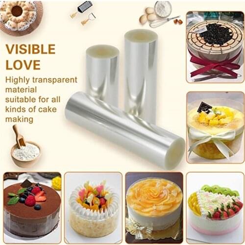Cake Collar Roll Diy Cake Collar Transparent Mousse Cake Sheets Surrounding Edge Clear Cake Strips for Baking Chocolate Mousse