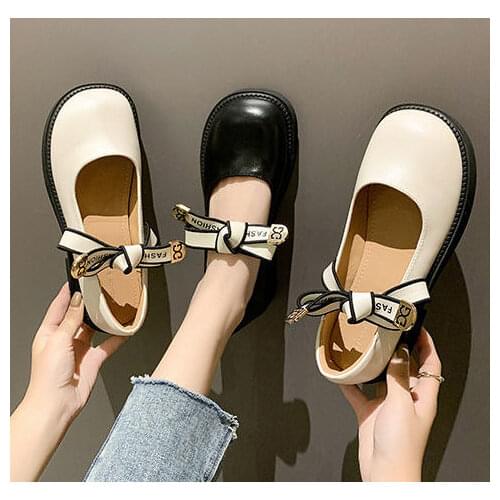 Small leather shoes girl summer autumn retro Mary Jane flat bottom college wind single shoes student uniform shoes
