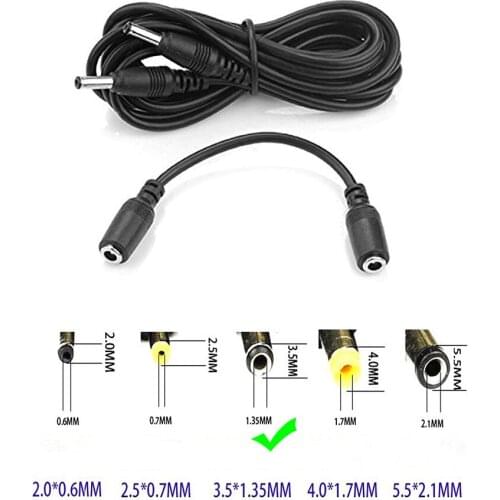 HuaXinV Extension Cable 6.5 ft/2Meter, DC Plugs, Male to Female, for Power Adaptor for 5~24VDC LED Light Strips, CCTV; Copper