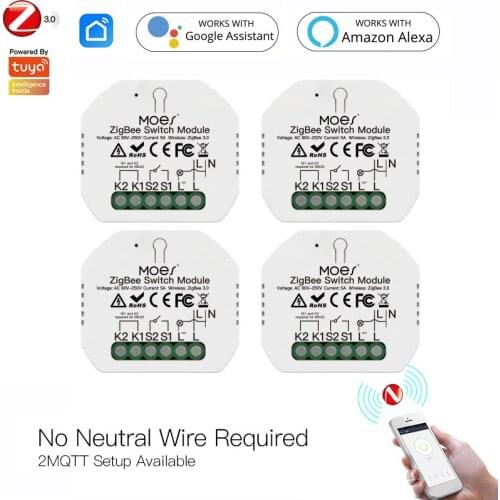 Tuya ZigBee Smart Light Switch Module Single Live Smart Switches Smart Home Remote Control With App Smart Life Alexa Google Home