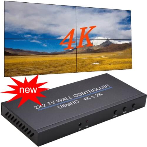 New 4K 60Hz 1080p 2x2 Video Wall Controller 4 Channel TV Wall Processor Multi Images Large Screen Stitching Video Wall Processor