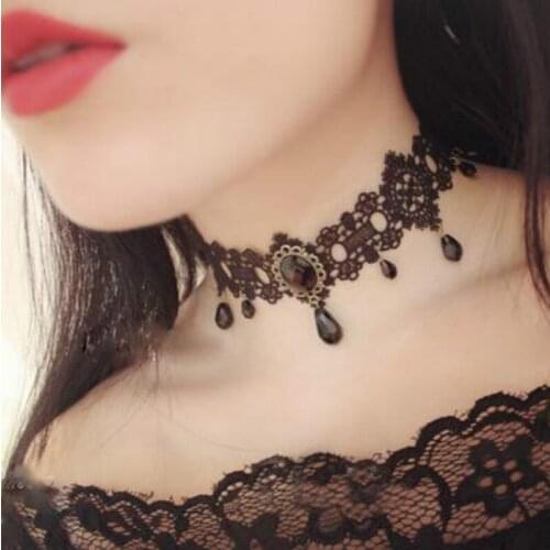 White Velvet Choker Necklace Women Chocker tattoo choker Vintage Statement Necklaces Bijoux Femme Collier Jewelry Collares Mujer