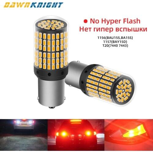 1PCS 1156 BA15S P21W Canbus Led Bulb For Car BAU15S PY21W BAY15D T20 W21W Lamp No Hyper Flash Turn Signal Parking Lights 144smd
