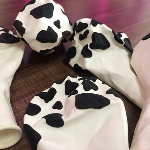 10Pcs 12 Inch Latex Balloons Round Shape Birthday Decoration Kids Toys Cow Print Pattern Party Layout Decoration Accessories