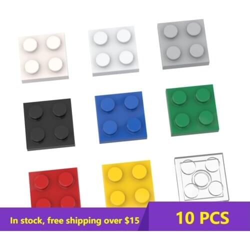 10PCS MOC Bricks Building Blocks 3022 Plate 2x2 Bricks Assembles Particles DIY Education Parts Toy For Children Gift