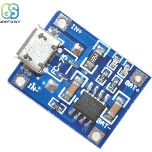 10Pcs TP4056 5V 1A Micro USB 18650 Lithium Battery Charging Board Charger Module with Protection Dual Functions 4.5~5.5V