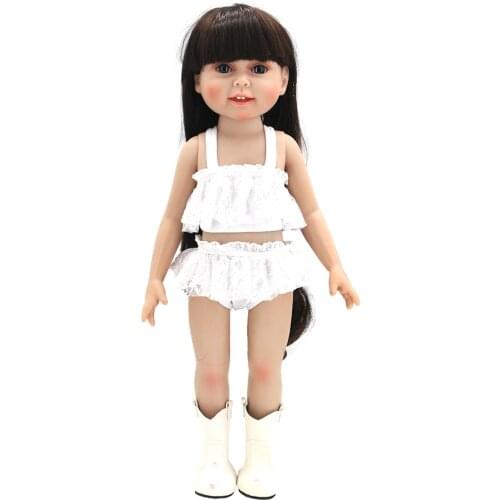 18 Inch American Doll Girls Clothes White Lace Bathing Suit Swimwear Newborn Baby Toys Accessories Fit 40-43 Cm Boy Doll c936