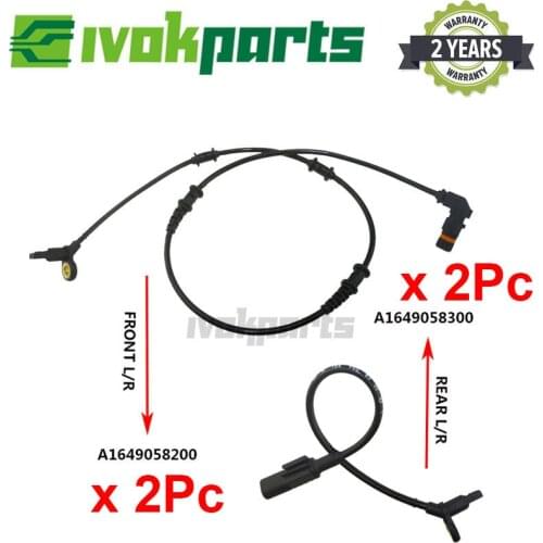 4pcs Front Rear ABS Wheel Speed Sensor 1649058200 1649058300 For MERCEDES-Benz GL320 GL450 GL500 ML280 ML350 ML320 ML500 R280