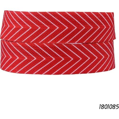 50 yards/lot) Free shipping white chevron printed foe fold over elastic for gift wrapped