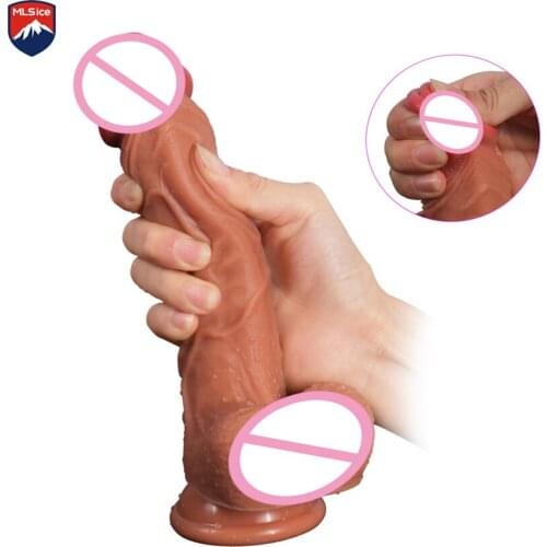 8.26 in Super Soft silicone Dildo Realistic Male Artificial Penis Big Dick Realistic Suction Cup Dildo Huge Adult Sex Toy Store
