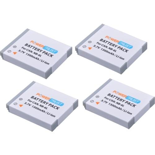 4x 1300mA NB-6L NB-6LH NB 6L Battery NB6L for Canon PowerShot IXUS 310 SX275 SX280 SX510 200 105 210 300 S90 S95 SD1300 SD1200