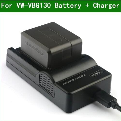 Lanfulang VW-VBG130 VBG130 Digital Camera Battery + Charger for Panasonic HDC TM10 SD200 SD600 SD700 SDT750 HS20 HS250 HS300