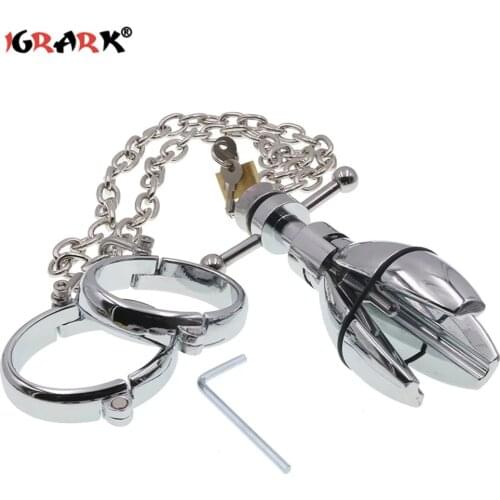 BDSM Bondage Restraint Fetish Slave Metal Handcuffs Anal Dilator Ass Butt Plug Erotic Products Sex Toys For Couples Adult Games
