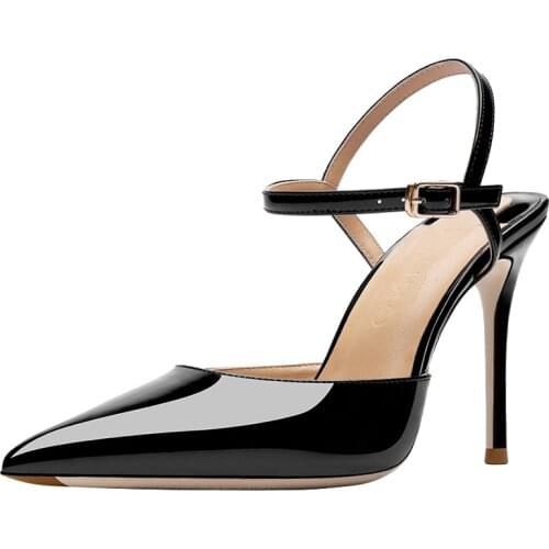 Red Bottom Shoe Slingback Sandals Women Buckle Strap Summer Shoes Ladies Sexy High Heeled Stilettos Casual Daily Evening Shoes