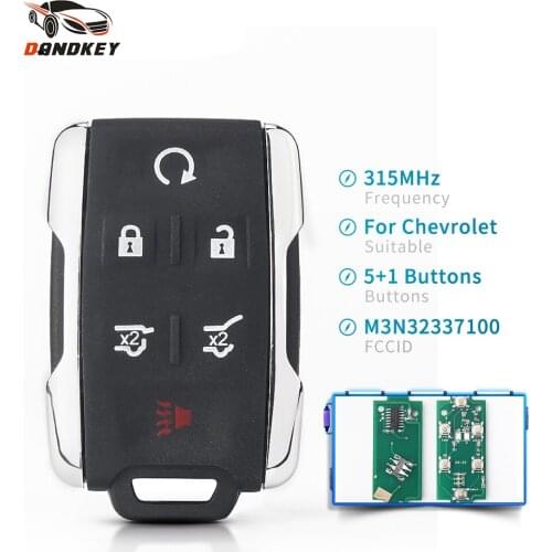 Dandkey For Chevrolet Silverado Colorado 2014 2015 2016 2017 2018 For GMC Keyless Car Remote Key 6 Button Fob M3N32337100 315Mhz
