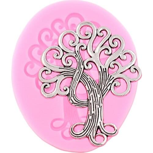 Life Tree Silicone Mold Fondant Cake Decorating Tools DIY Cupcake Topper Molds Candy Resin Clay Mould Chocolate Gumpaste Moulds