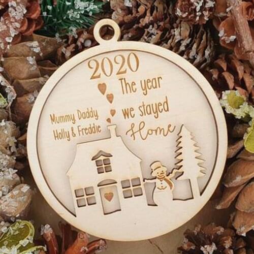 Customized Name 3D Christmas Famlily Tree Hanging Ornament stay home Decoration Christmas ornament tree Decro Xmas party favor