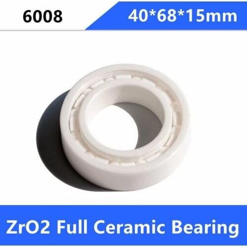 2pcs/lot 6008 40*68*15mm Zirconia Ceramic ball bearings ZrO2 Full Ceramic bearing 40x68x15mm
