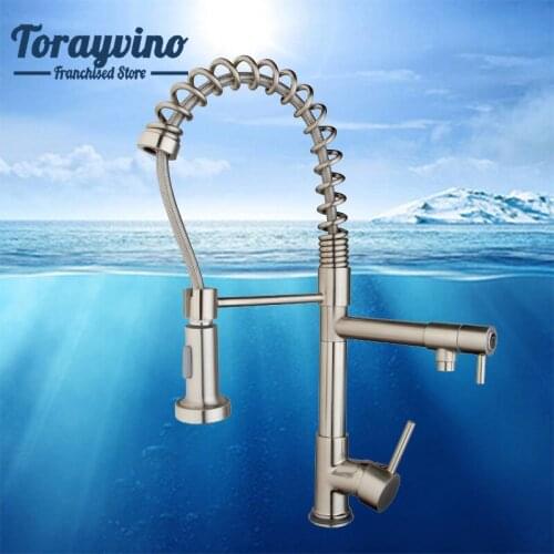 Torayvino kitchen tap pull out Sink Faucet Luxury Deck Mounted Water Tap 360 Degree Rotating Spout Wash Basin Sink Mixer Taps