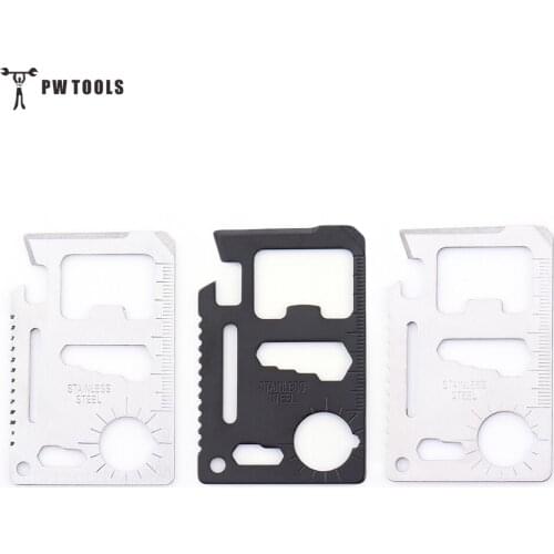 PW TOOLS 11 in 1 Multifunction Knife for Outdoor Hunting Survival Camping Pocket Military Credit Card Knife