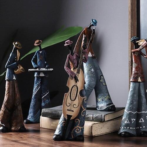 Rock Band Music Art Character Model Statue Creative Living Room Decoration Wine Cabinet Ornaments Figurine Resin Craft Supplies