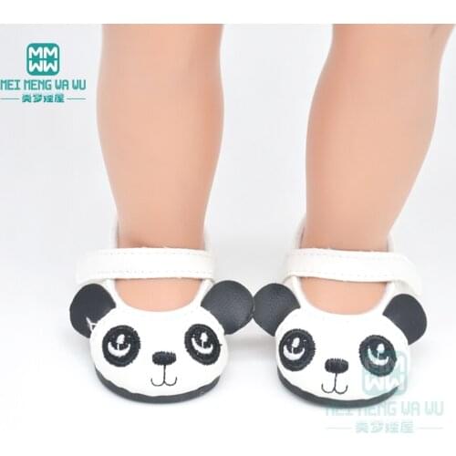 Fashion white leather shoes baby leather boots for 43-45 cm new born doll and American doll accessories