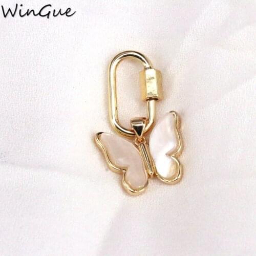 Fashion Spirial Oval Clasp with Resin Butterfly Charms Cute DIY Animal Pendant Handmade Jewelry For Necklace Bracelet Findings