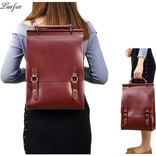 Fashion women backpacks casual genuine leather backpack for teenage girls school book bag daypack Laptop Shoulder bag travel bag