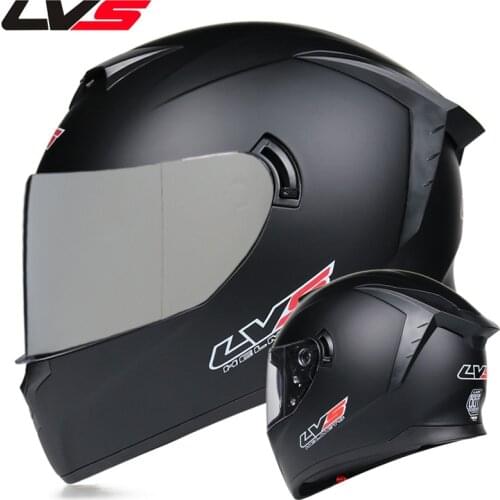 LVS New Tail Motorcycle Men and Women Full Face Helmet Double Lens Winter Electric Motorcycle Bluetooth Head Gray Four Seasons