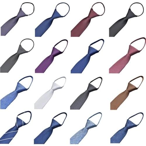 Men 6cm Zipper Pre-tied Neckties Wedding Party High Grade Formal Business Tuxedo Neck Ties BWTRS0301