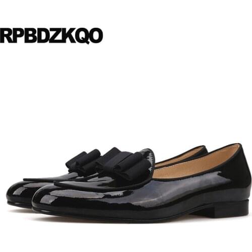 Big Size Handmade European 47 High Quality 11 Real Leather Men Loafers Luxury Brand Patent Prom Shoes Black Runway Italy Genuine