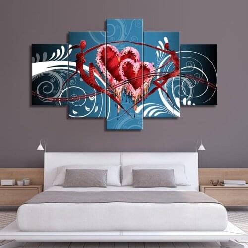 Full square 5 pcs diamond painting abstract Lovers heart diamond embroidery round drill mosaic diamond art home decor