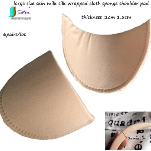 High Grade Large Size Skin Black Milk Silk Wrapped Cloth Sponge Shoulder Pad Diy Sew Shirt Suit Coat Men Women Shoulder Pad